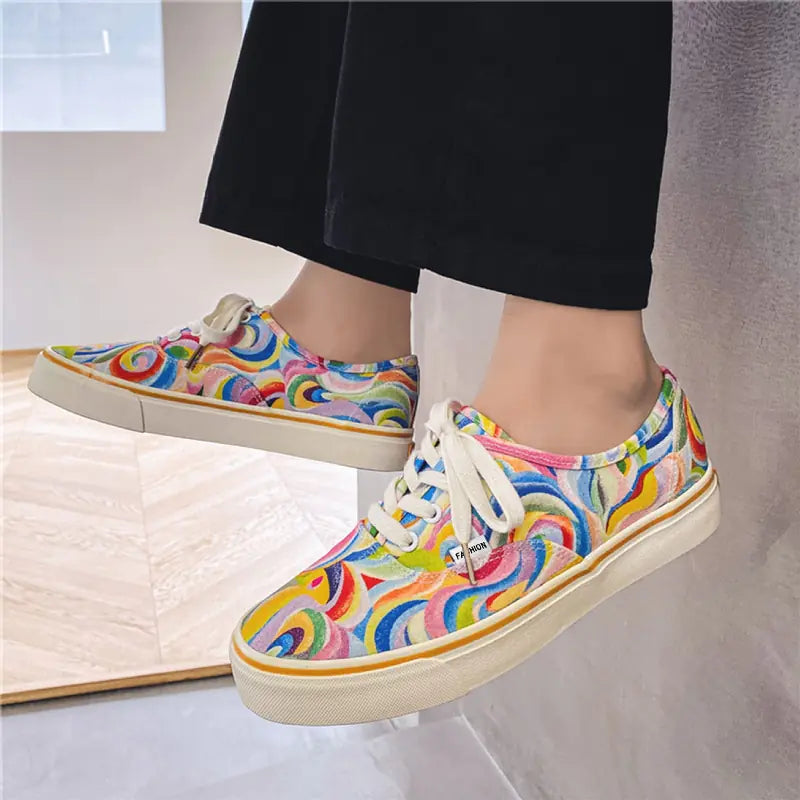 Rainbow Graffiti Canvas Sneakers