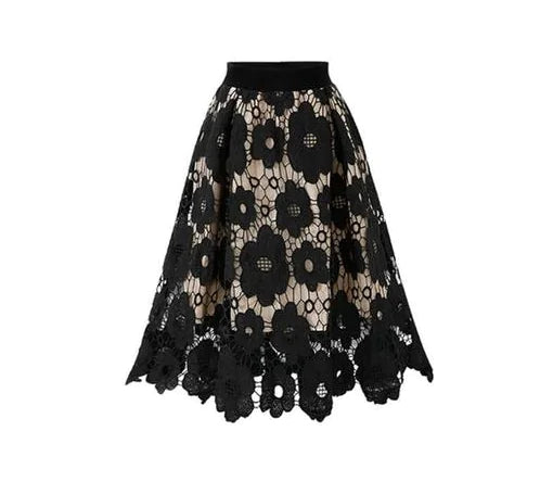 European Style Lace Midi Skirt