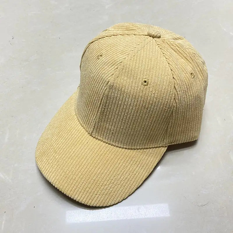 Unisex Corduroy Striped Duck Tongue Hat