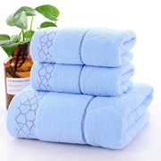 3pcs Solid Color Pure Cotton Bath Towel Set