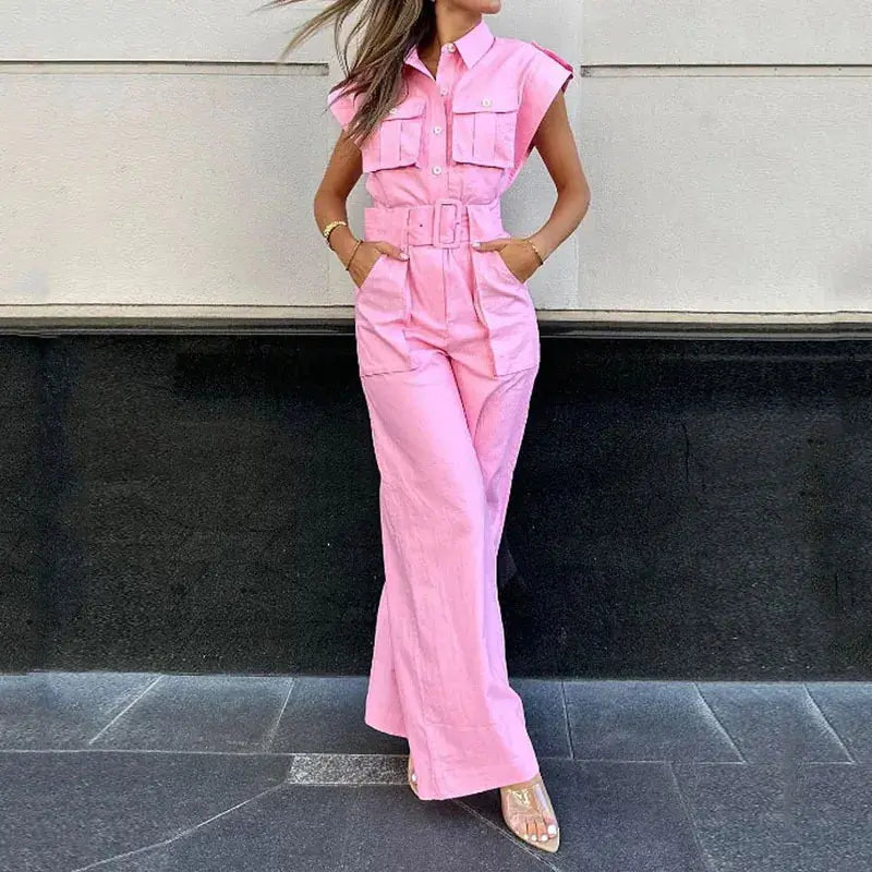 2023 Women's Summer Fashion Solid Color Jumpsuit