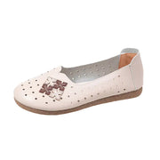 2023 Summer Women's Breathable Flat Shoes Leather Loafers Chic