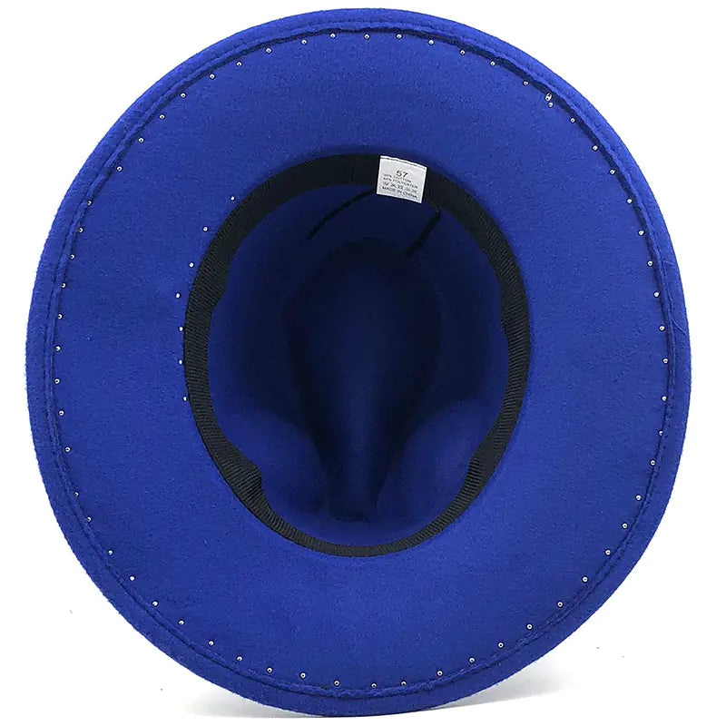 Pearl Wool Wide Brim Jazz Hat for Women