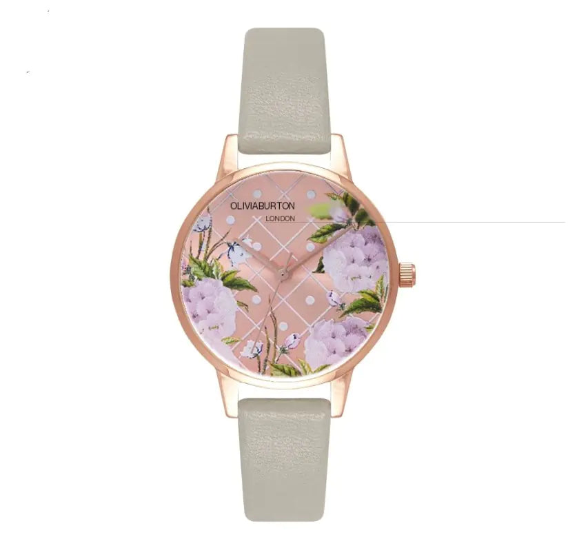 Rose Bloom Leather Watch