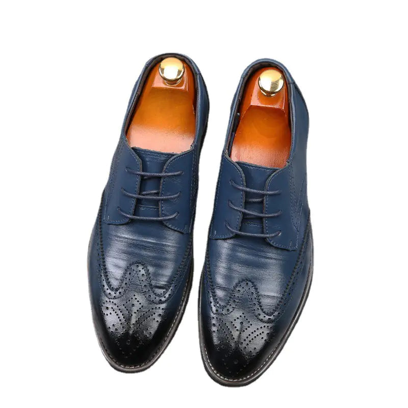 Casual Leather Men's Shoes with Laces
