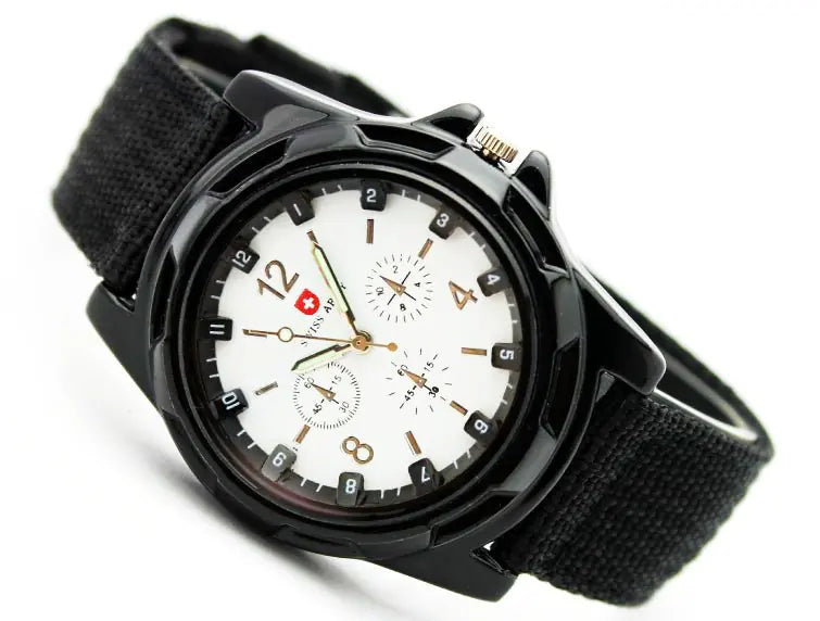 Woven Canvas Strap Nylon Quartz Military Watch