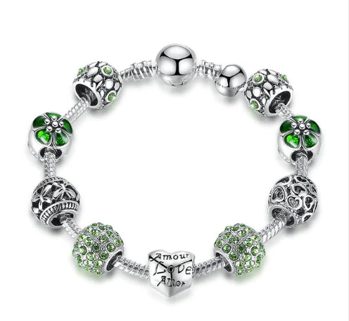 Trendy Beaded Bracelets with Pink Rhinestones (Wholesale)
