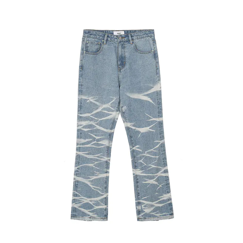High Street Hip Hop Ripped Lightning Jeans