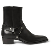 Cowhide British High-Top Pointed Toe Men's Boots