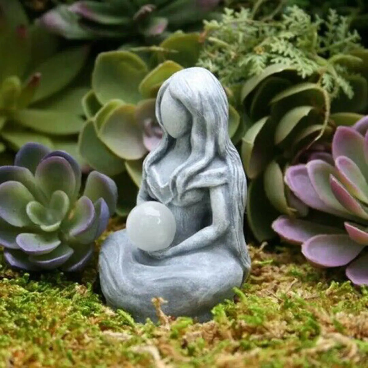 8CM Moon Goddess Resin Statue for Home Decor Figurine