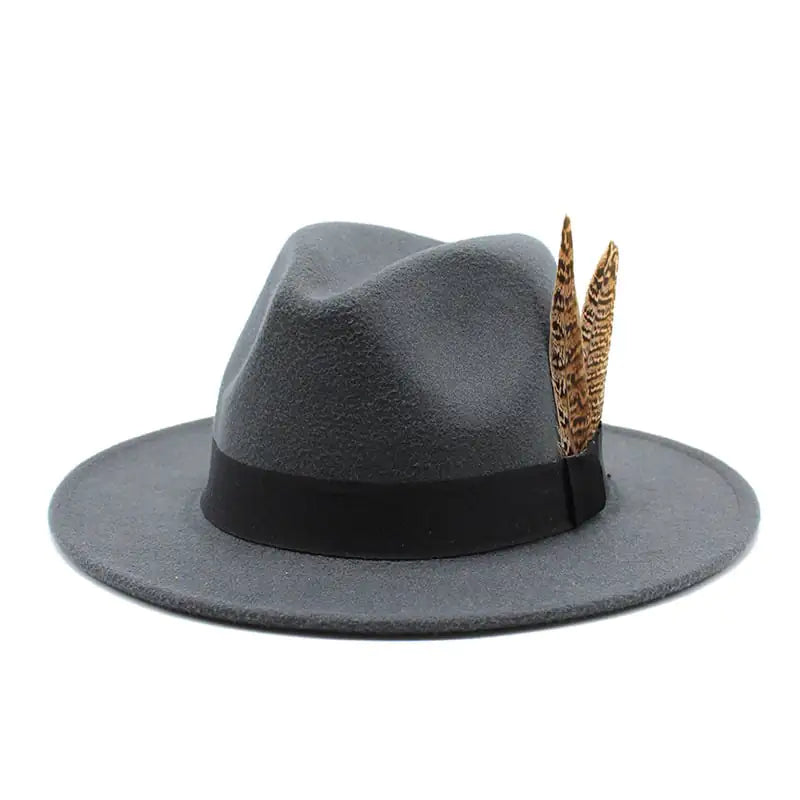 British Style Wool Jazz Hat with Versatile Flat Border