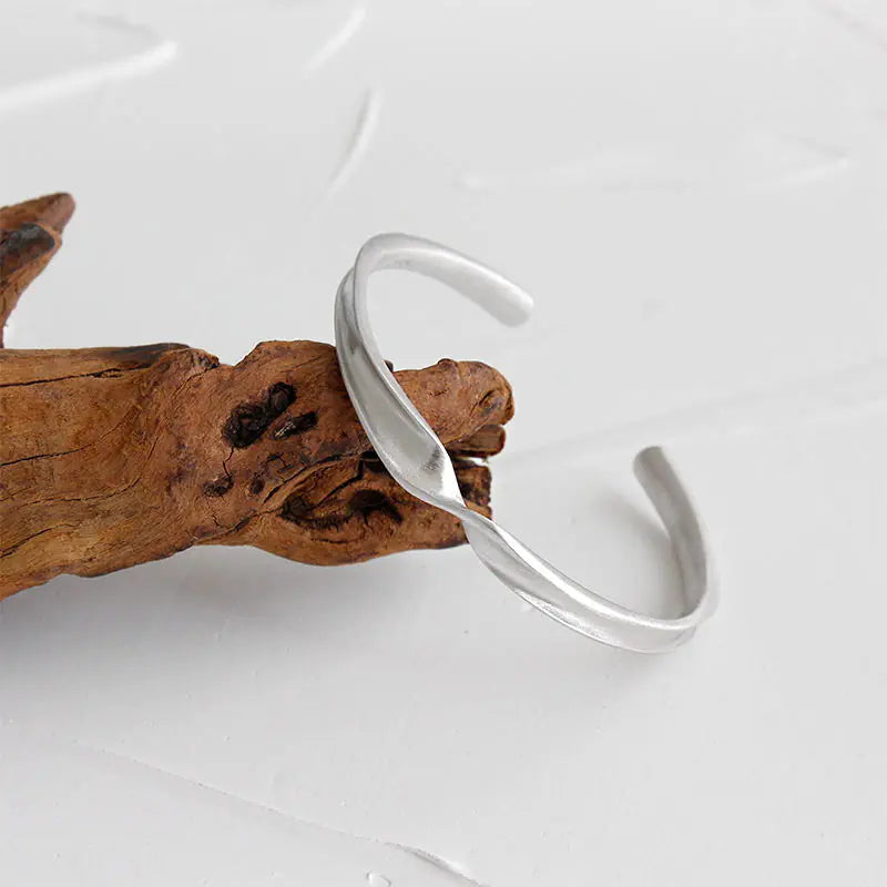 Twisted Texture Women's Silver Bracelet