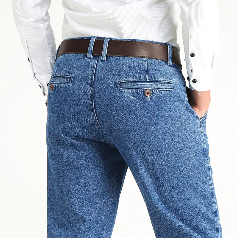 High Waist Straight Loose Stretch Jeans for Men