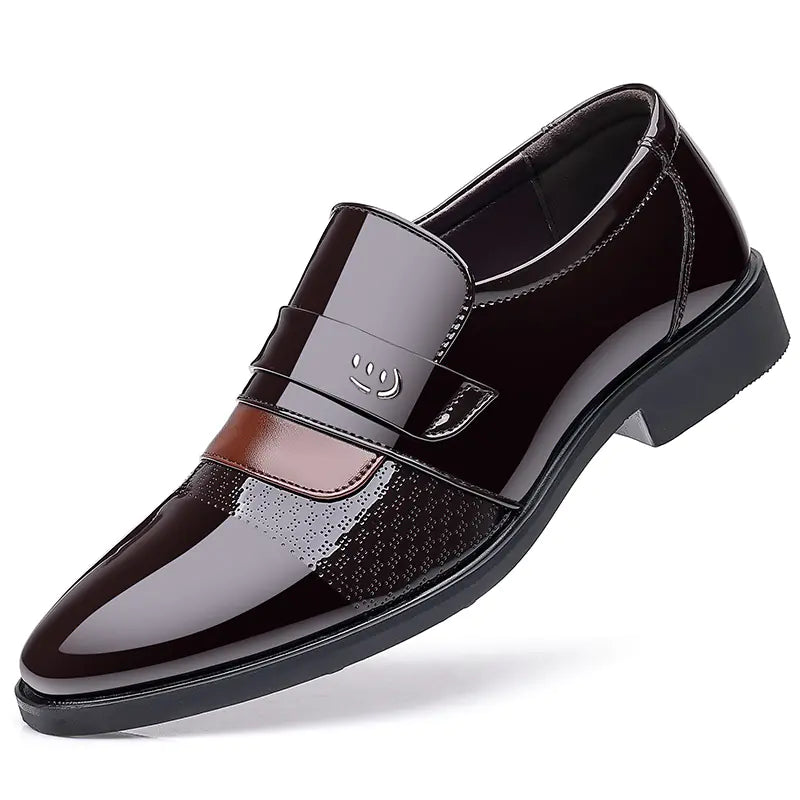 Casual Men's Low-top Patent Leather Shoe Set