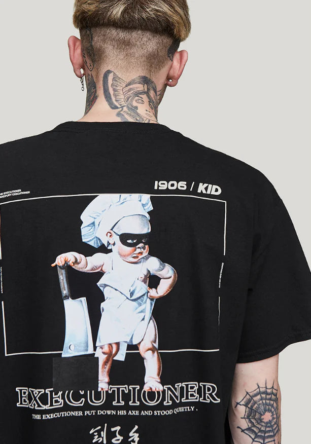 Cute Baby Executioner Print Short Sleeve T-Shirt