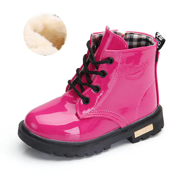 Waterproof PU Leather Winter Boots for Kids