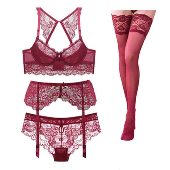 Sexy Beauty Back Lace Lingerie Set