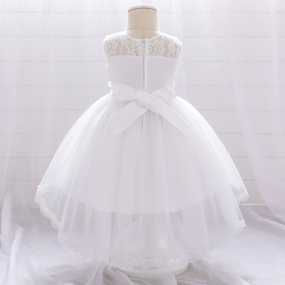 Enchanting Lace Flower Pearl Birthday Gown