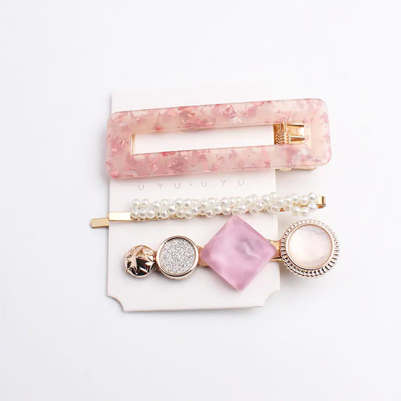 Sweet Vintage Pearl Hair Clip Set for Girls