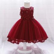 Enchanting Lace Flower Pearl Birthday Gown