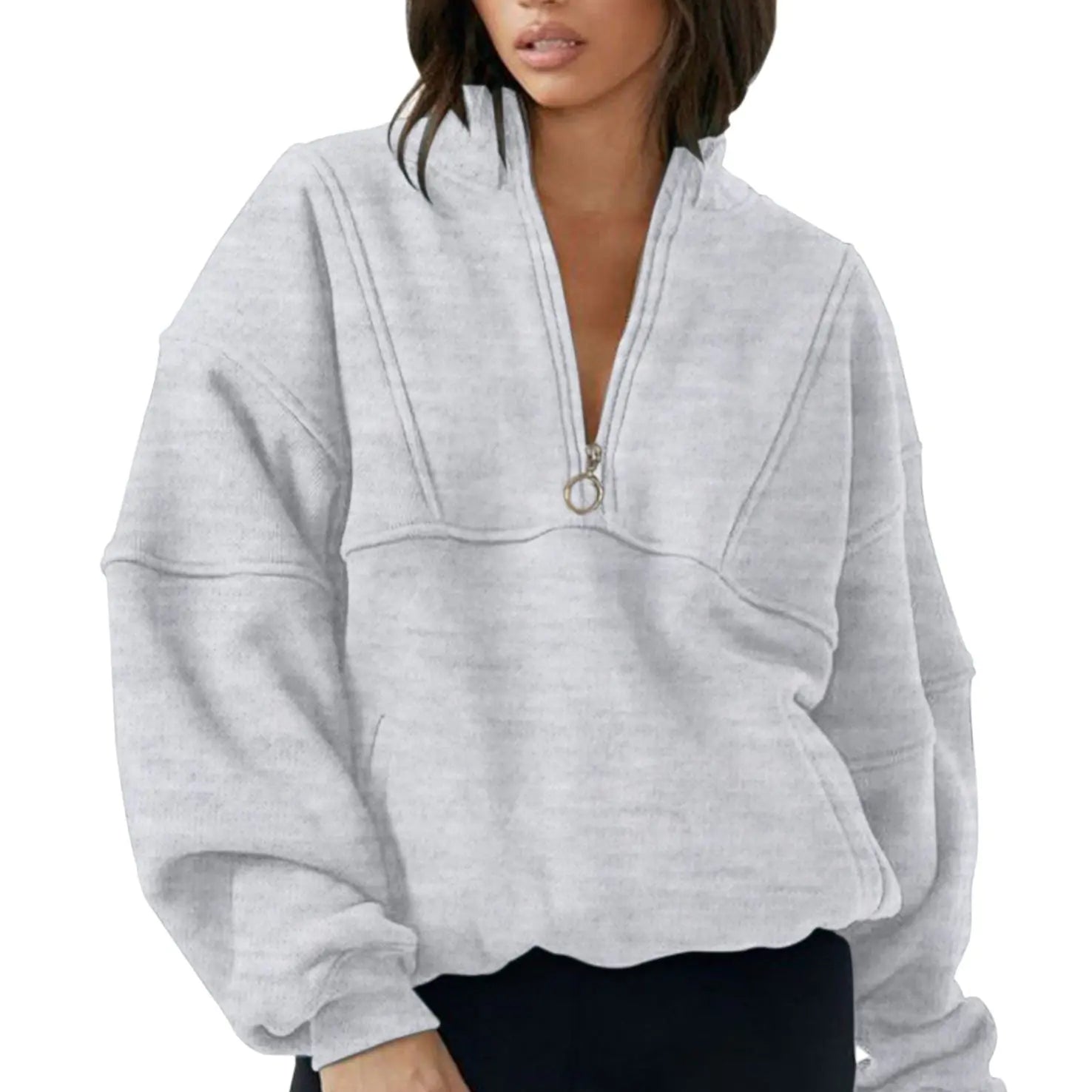 Half-Zip Sports Sweater for Women - Autumn & Winter