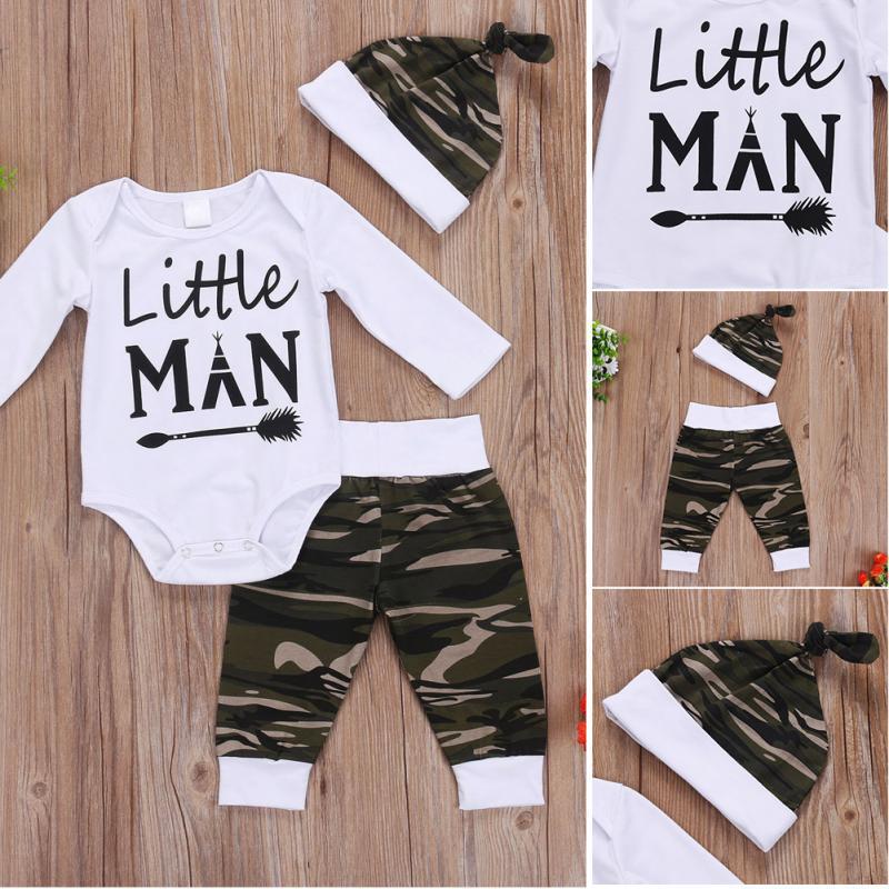 Three-Piece Baby Letter Print Ensemble