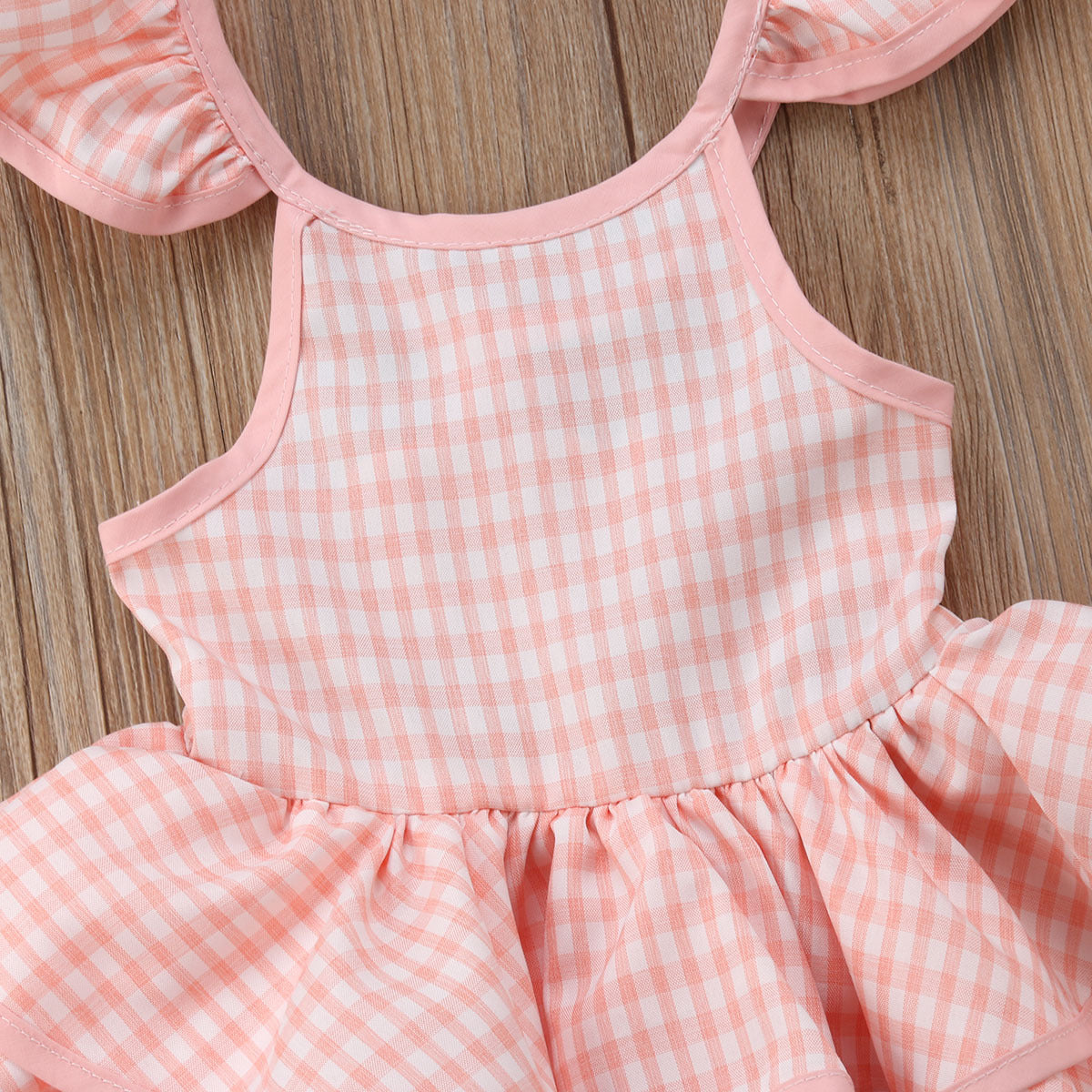 Plaid Backless Flying Sleeve
