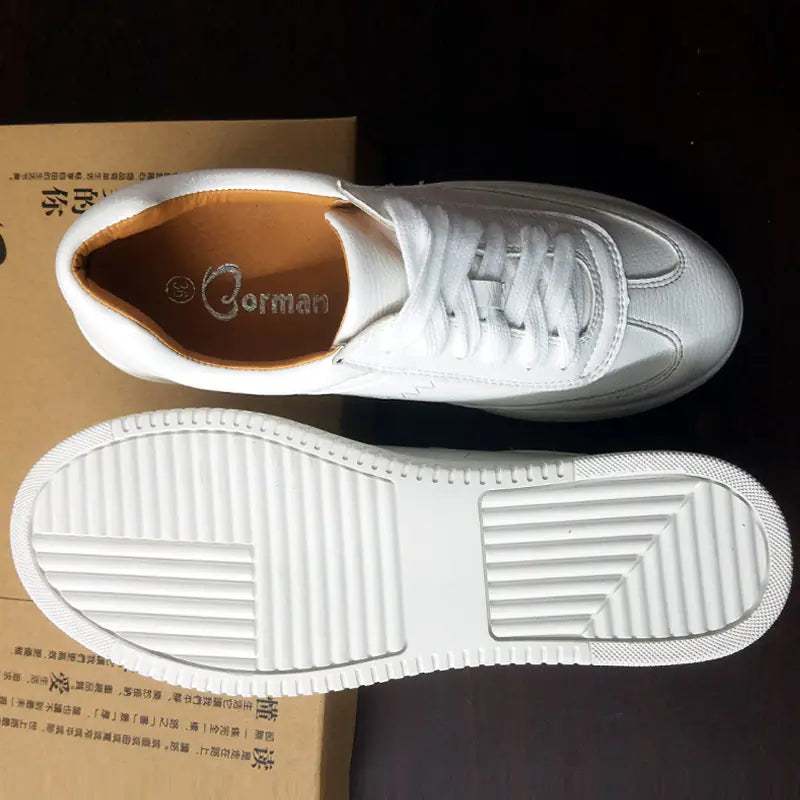 2020 Women's Thick-Soled White Casual Sneakers