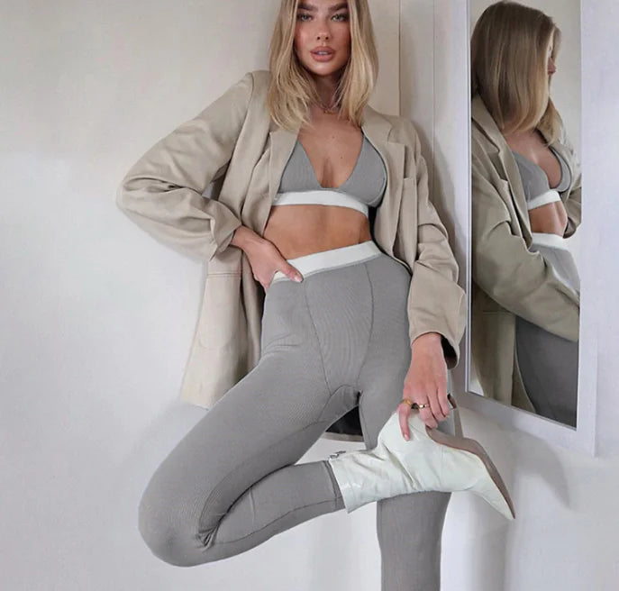 Summer Women's Sexy Deep V Sports Set (Ladies' Outfit)