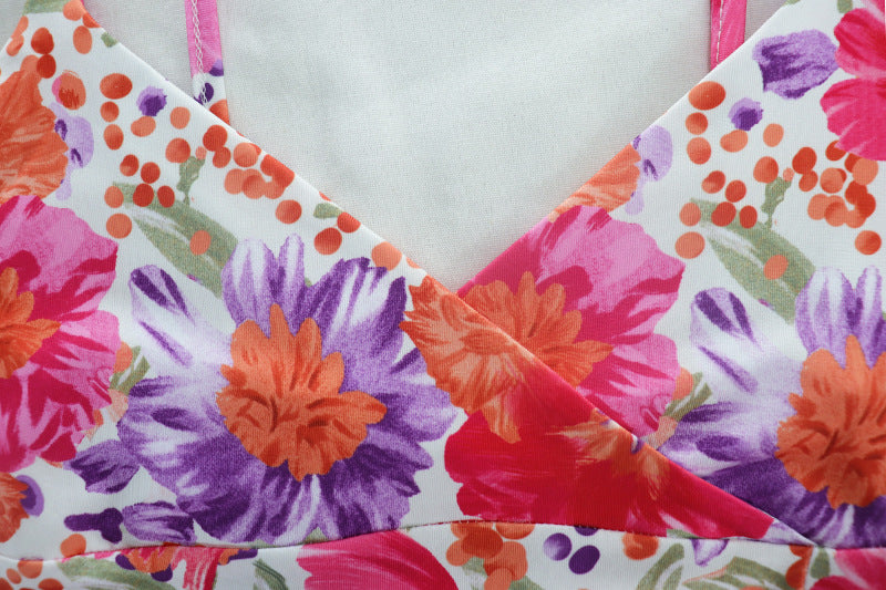 V-Neck Suspender Dress
