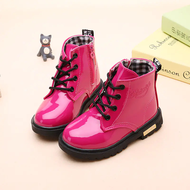 Waterproof PU Leather Winter Boots for Kids