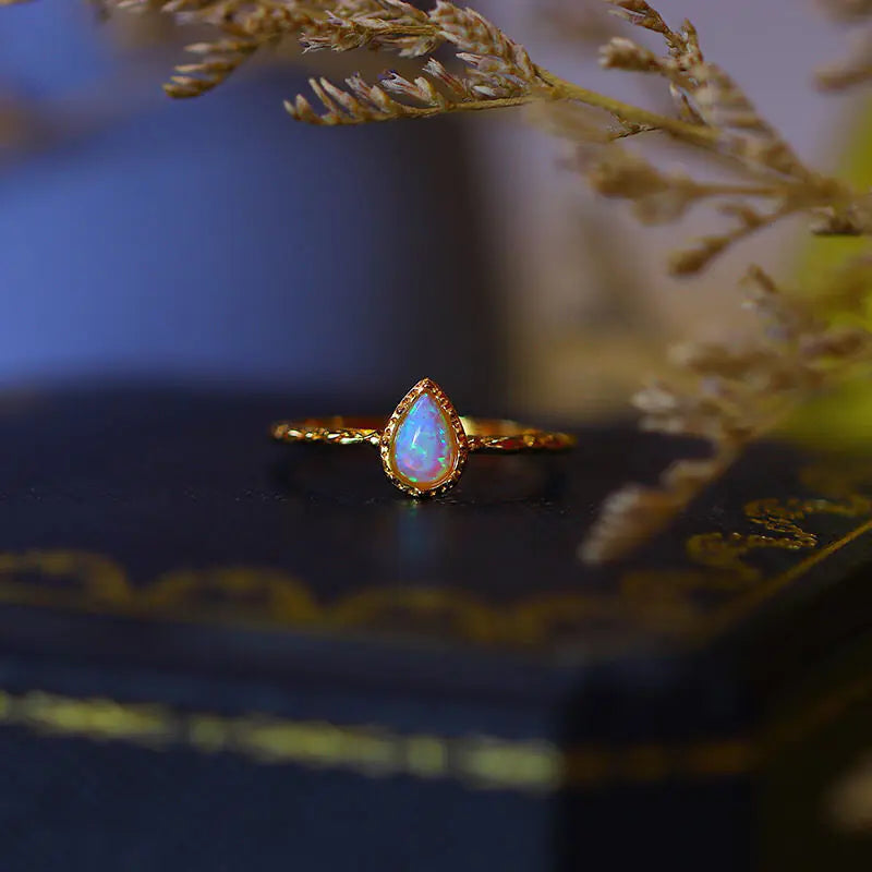 Vintage Opal Ring for Women's Fashion