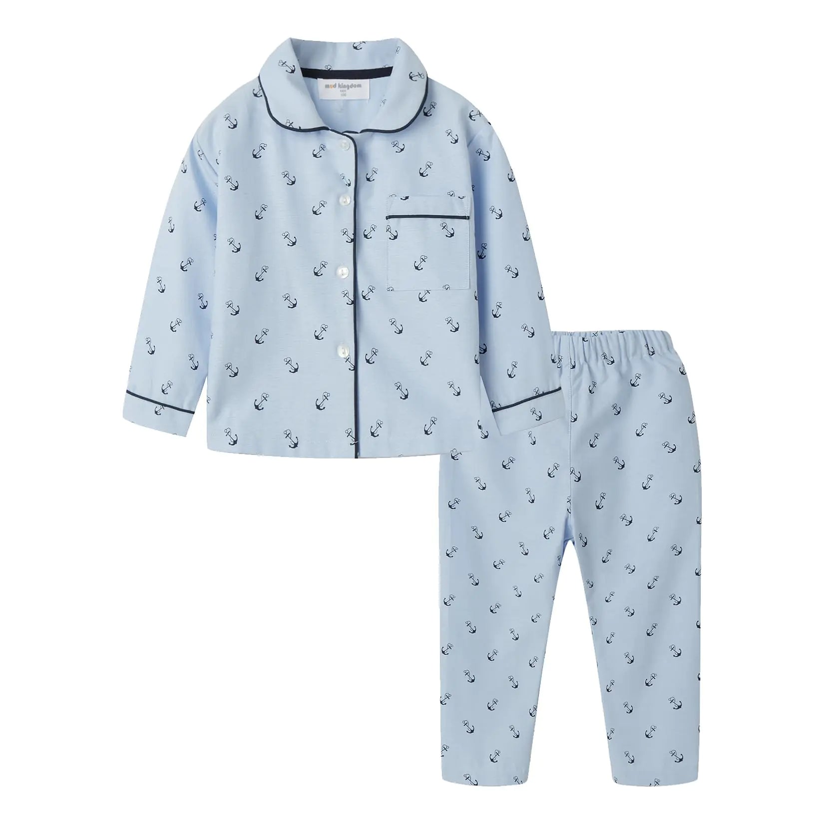 Anchor Print Button-Down Pajama Set
