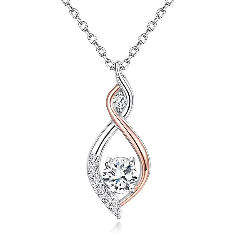 Elegant Two-Tone Gemstone Pendant Necklace