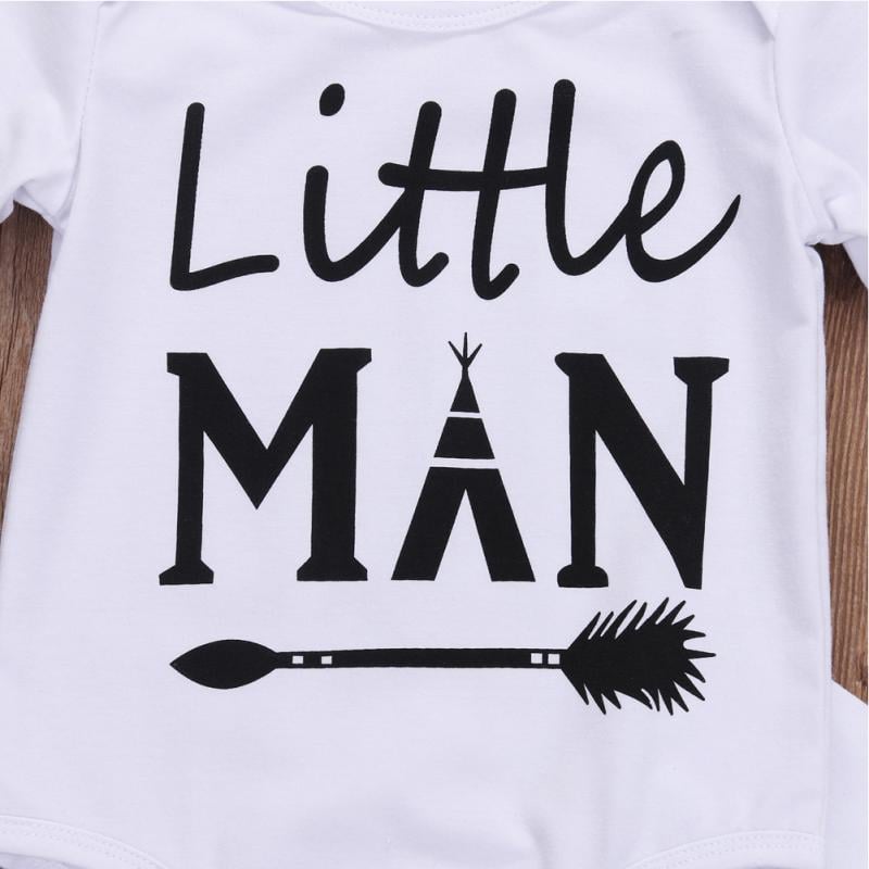 Three-Piece Baby Letter Print Ensemble