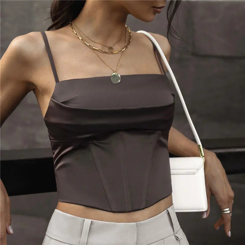 Elegant Strapless Camouflage Tank Top for Women