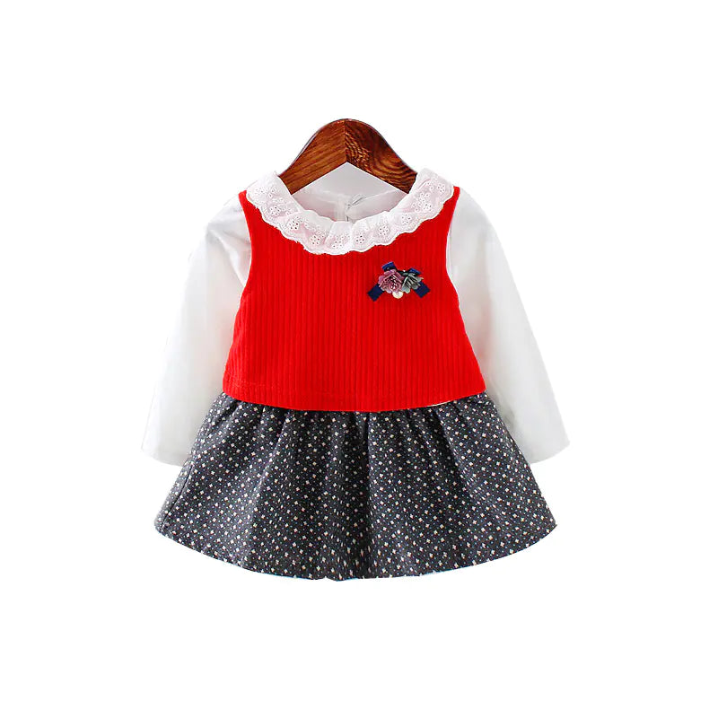 Autumn Outfit, Kids Dress, Two-Piece Set