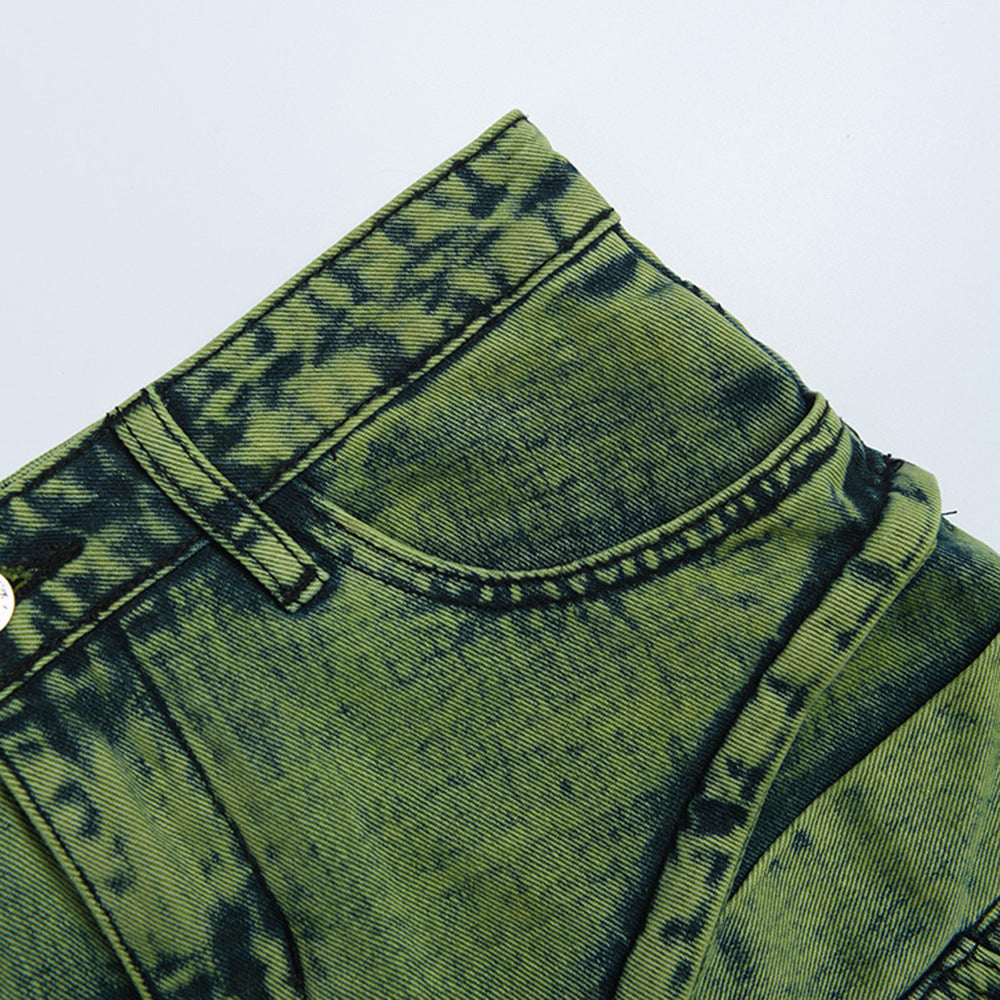 Women's Fashion Stitching Irregular Denim Skirt