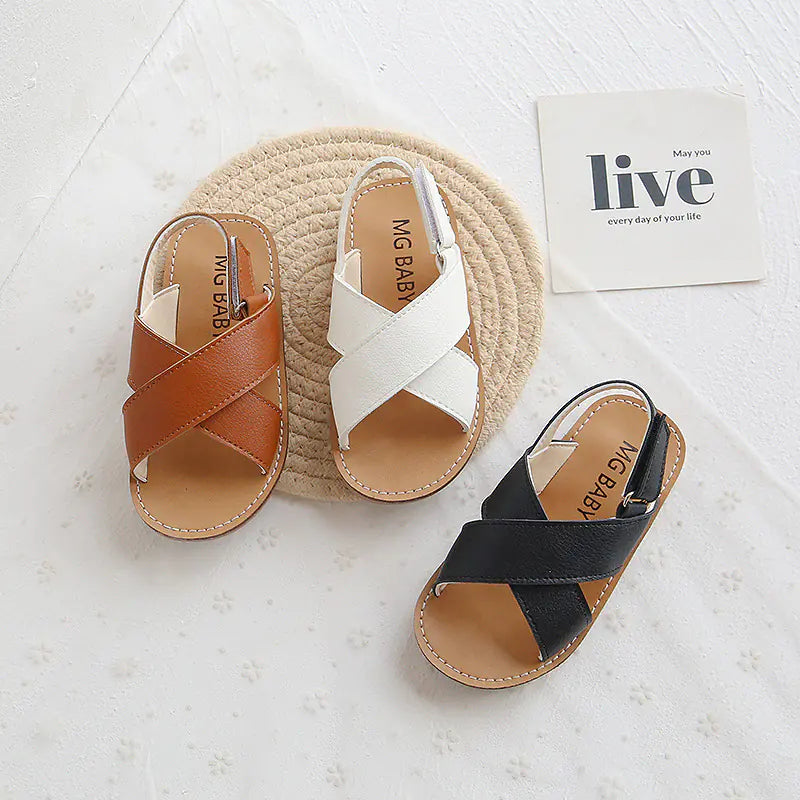 Kids' Summer Non-Slip Cross Sandals with Velcro