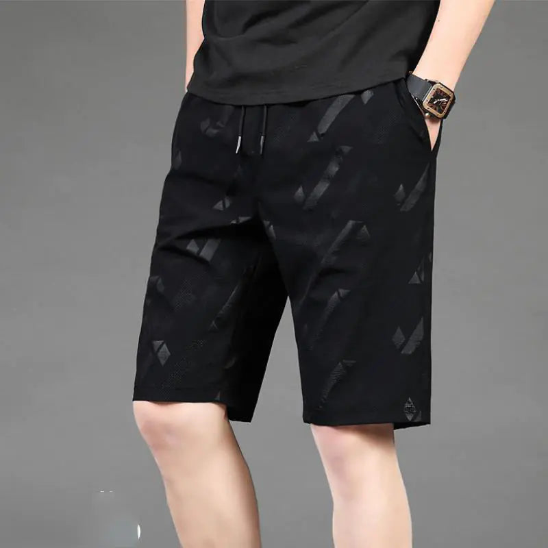 Men's Summer Ice Silk Quick-Dry Loose Sports Shorts