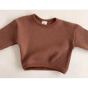 Simple Waffle Loose Pullover T-shirt