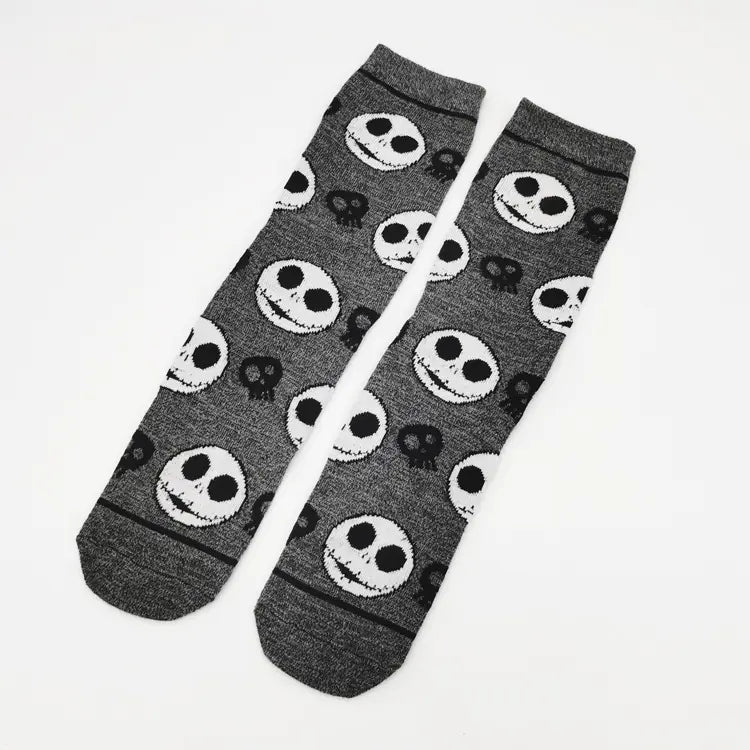 Halloween Series Jack Skellington Mid-Calf Socks for Women