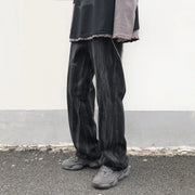 Loose Straight-Leg Tie-Dye Denim Pants