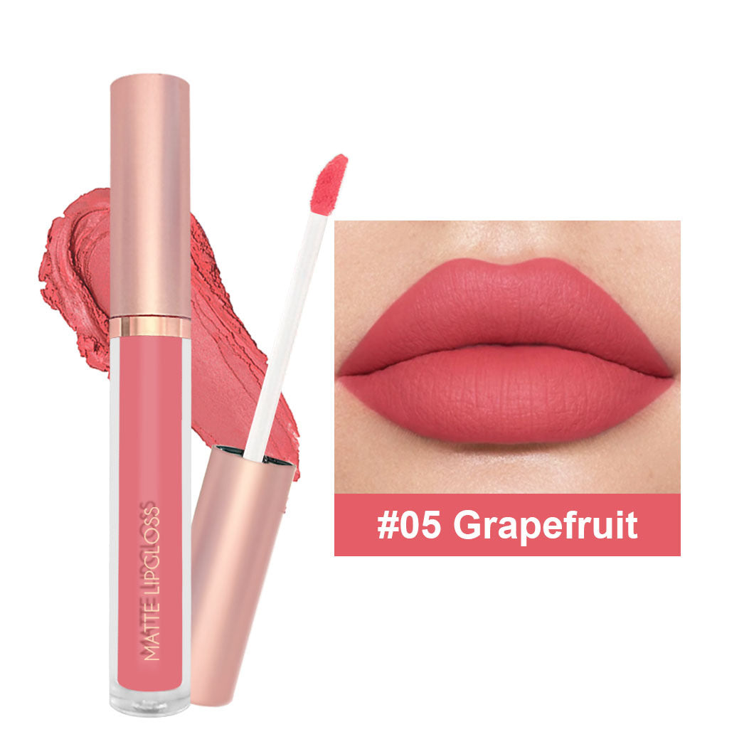 12-Color Matte Lip Gloss in Nude Shades