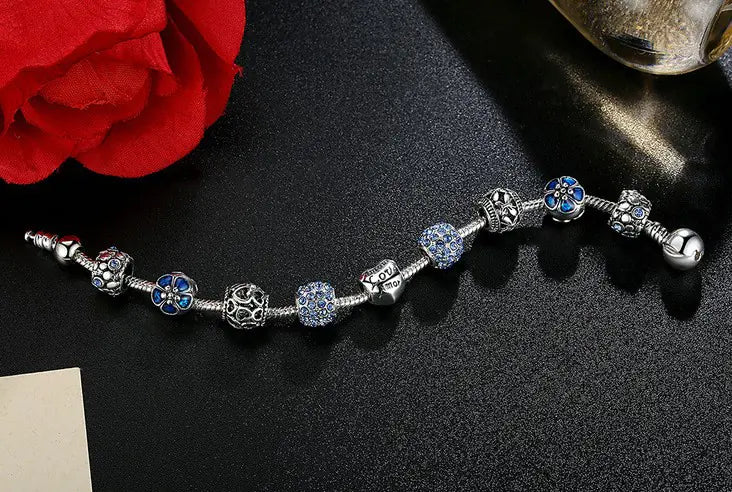 Trendy Beaded Bracelets with Pink Rhinestones (Wholesale)