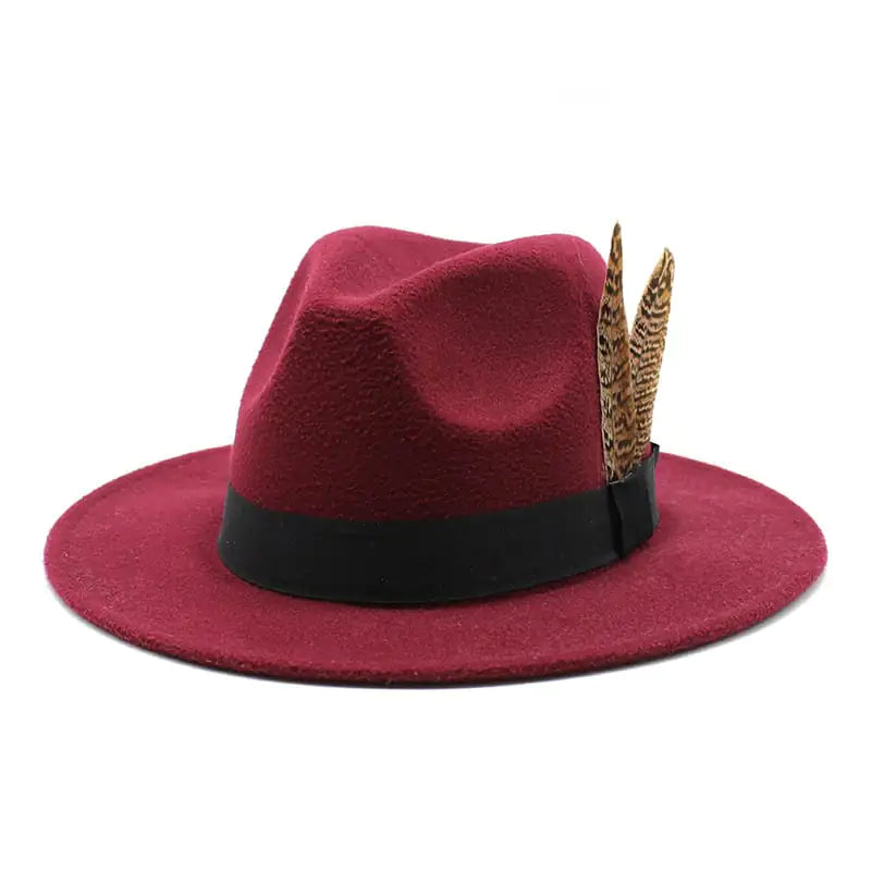 British Style Wool Jazz Hat with Versatile Flat Border