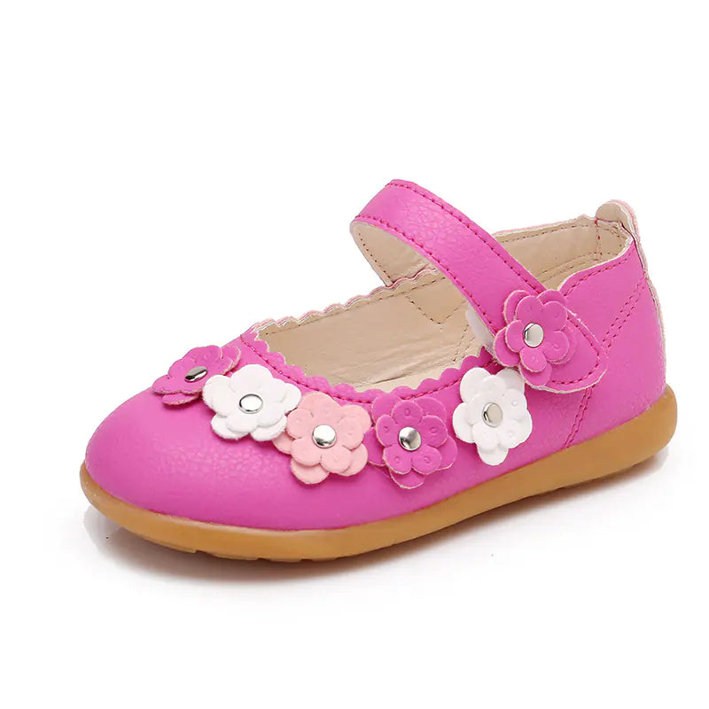 Girls' Princess Leather Shoes with Non-Slip Soft Sole