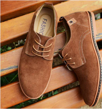 Casual Lace-Up Suede Leather Shoes for Men