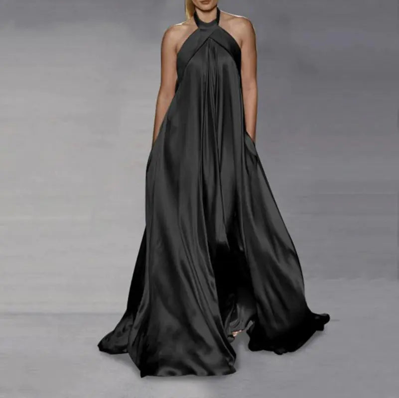 Solid Color Big Hem Dress in Fashion Style