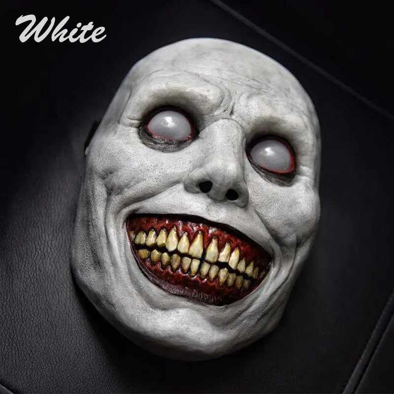 Day of the Dead Latex Demon Mask with White Eyes